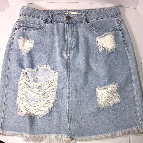 M Life in Progress Jean Rip Skirt - Picture 1 of 4